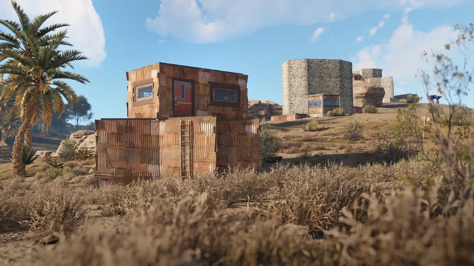 Базы игроков в Rust на фоне заснеженных гор
